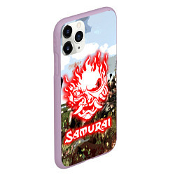 Чехол iPhone 11 Pro матовый SAMURAI CYBERPUNK, цвет: 3D-сиреневый — фото 2