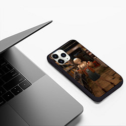 Чехол iPhone 11 Pro матовый Girl with crab, цвет: 3D-черный — фото 2