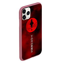 Чехол iPhone 11 Pro матовый Клинок, рассекающий демонов Kimetsu no Yaiba, цвет: 3D-малиновый — фото 2