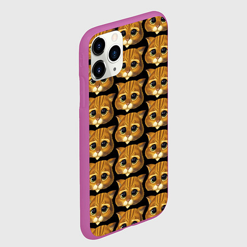 Чехол iPhone 11 Pro матовый Кот в сапогах из Шрека / 3D-Фиолетовый – фото 2