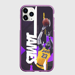 Чехол iPhone 11 Pro матовый Леброн, цвет: 3D-фиолетовый