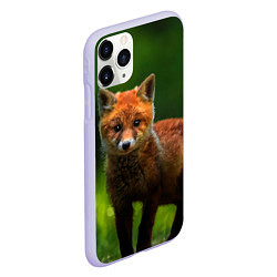 Чехол iPhone 11 Pro матовый Маленький лисенок, цвет: 3D-светло-сиреневый — фото 2
