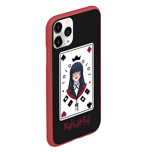 Чехол iPhone 11 Pro матовый Kakegurui Poker Face / 3D-Красный – фото 2