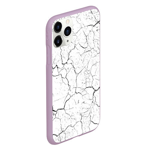 Чехол iPhone 11 Pro матовый Трещины / 3D-Сиреневый – фото 2