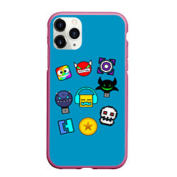 Чехол iPhone 11 Pro матовый Geometry Dash: Icons