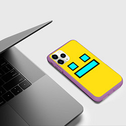 Чехол iPhone 11 Pro матовый Geometry Dash: Smile, цвет: 3D-фиолетовый — фото 2