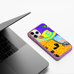 Чехол iPhone 11 Pro матовый Geometry Dash: RobTop Z, цвет: 3D-фиолетовый — фото 2