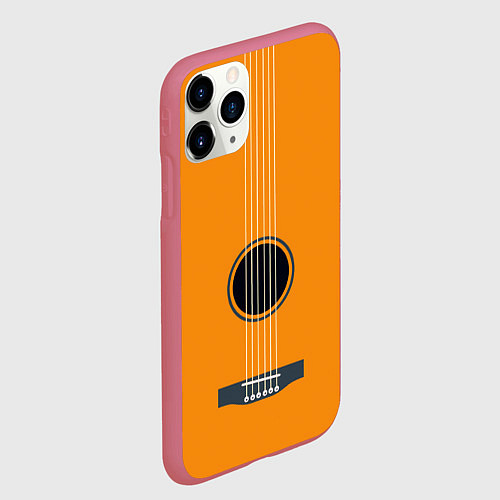 Чехол iPhone 11 Pro матовый ГИТАРА / 3D-Малиновый – фото 2