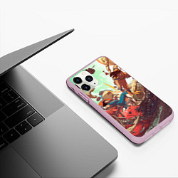 Чехол iPhone 11 Pro матовый Dragon ball Fight, цвет: 3D-розовый — фото 2