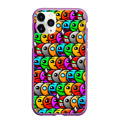 Чехол iPhone 11 Pro матовый Geometry Dash: Pattern Z, цвет: 3D-фиолетовый