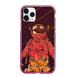 Чехол iPhone 11 Pro матовый Космос, цвет: 3D-малиновый