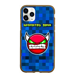 Чехол iPhone 11 Pro матовый Geometry Dash, цвет: 3D-коричневый