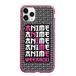 Чехол iPhone 11 Pro матовый Anime weeaboo, цвет: 3D-малиновый