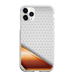 Чехол iPhone 11 Pro матовый 3D WHITE & GOLD ABSTRACT, цвет: 3D-белый