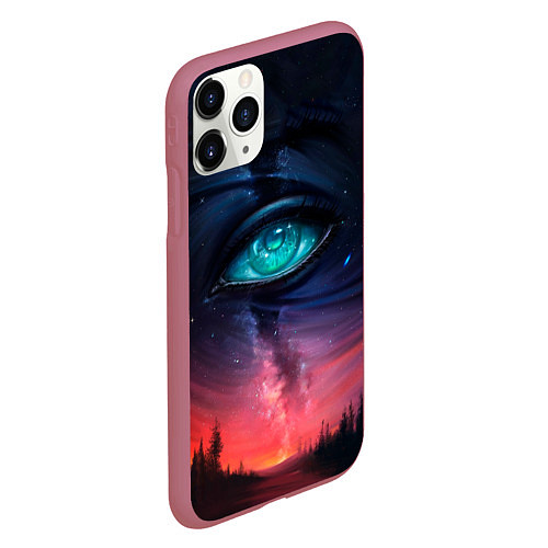 Чехол iPhone 11 Pro матовый Глаза в небе / 3D-Малиновый – фото 2