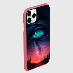 Чехол iPhone 11 Pro матовый Глаза в небе, цвет: 3D-малиновый — фото 2