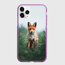 Чехол iPhone 11 Pro матовый Лисица в зелени