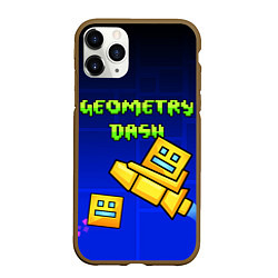 Чехол iPhone 11 Pro матовый GEOMETRY DASH ГЕОМЕТРИ ДАШ, цвет: 3D-коричневый