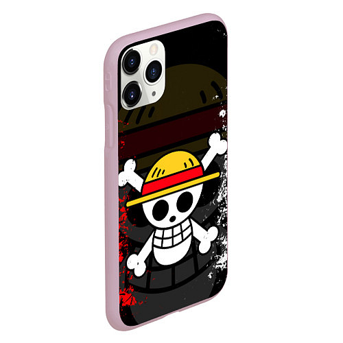 Чехол iPhone 11 Pro матовый ONE PIECE ВАН ПИС ЧЕРЕП / 3D-Розовый – фото 2