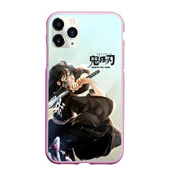 Чехол iPhone 11 Pro матовый Муичиро Токито Kimetsu no Yaiba, цвет: 3D-розовый