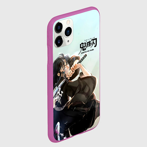 Чехол iPhone 11 Pro матовый Муичиро Токито Kimetsu no Yaiba / 3D-Фиолетовый – фото 2