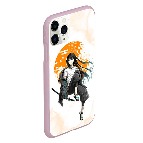 Чехол iPhone 11 Pro матовый Муичиро Токито Kimetsu no Yaiba / 3D-Розовый – фото 2