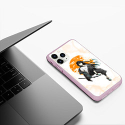 Чехол iPhone 11 Pro матовый Муичиро Токито Kimetsu no Yaiba, цвет: 3D-розовый — фото 2