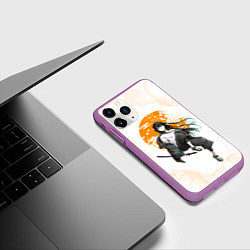 Чехол iPhone 11 Pro матовый Муичиро Токито Kimetsu no Yaiba, цвет: 3D-фиолетовый — фото 2