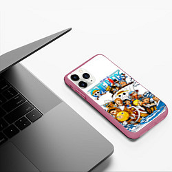 Чехол iPhone 11 Pro матовый ONE PIECE ВАН ПИС МОРЕ, цвет: 3D-малиновый — фото 2