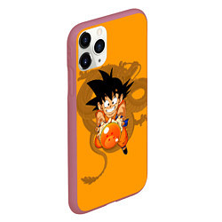 Чехол iPhone 11 Pro матовый Kid Goku, цвет: 3D-малиновый — фото 2