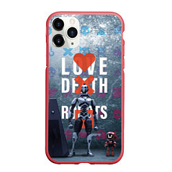 Чехол iPhone 11 Pro матовый Любовь смерть и роботы, цвет: 3D-красный