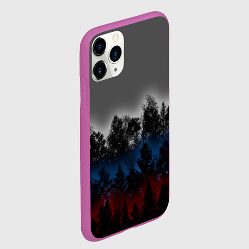 Чехол iPhone 11 Pro матовый Флаг из леса / 3D-Фиолетовый – фото 2