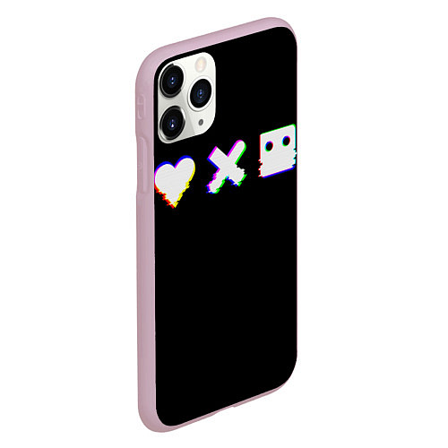 Чехол iPhone 11 Pro матовый Love Death and Robots Glitch / 3D-Розовый – фото 2