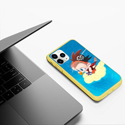 Чехол iPhone 11 Pro матовый Baby Goku, цвет: 3D-желтый — фото 2
