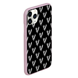 Чехол iPhone 11 Pro матовый Викинги Лого Паттерн Vikings Pattern Z, цвет: 3D-розовый — фото 2