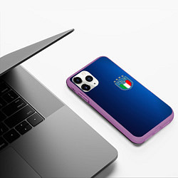 Чехол iPhone 11 Pro матовый Сборная Италии, цвет: 3D-фиолетовый — фото 2