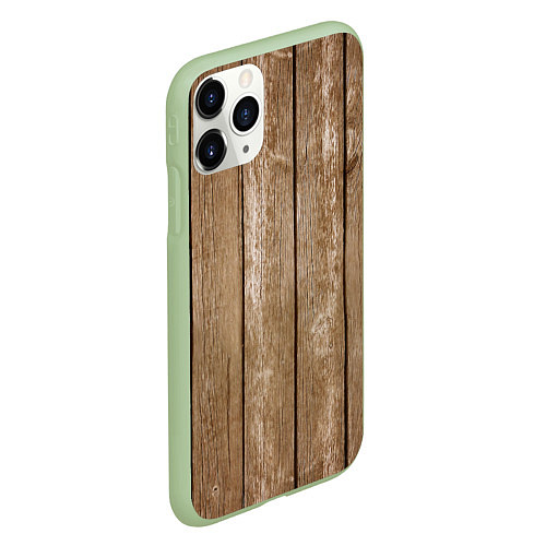 Чехол iPhone 11 Pro матовый Texture Wood / 3D-Салатовый – фото 2