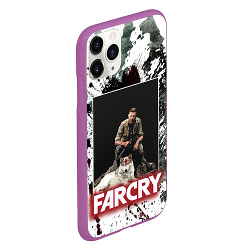 Чехол iPhone 11 Pro матовый FARCRY WOLF / 3D-Фиолетовый – фото 2