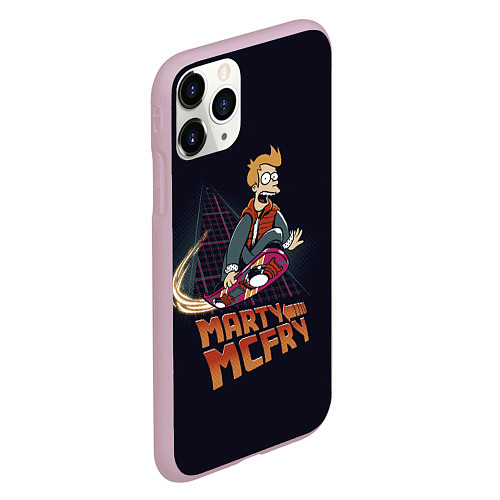 Чехол iPhone 11 Pro матовый Back to Futurama / 3D-Розовый – фото 2