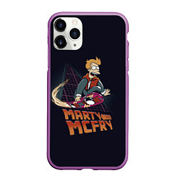 Чехол iPhone 11 Pro матовый Back to Futurama, цвет: 3D-фиолетовый