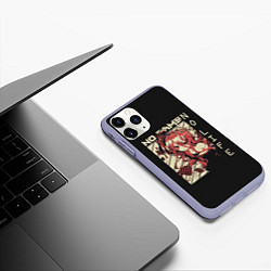 Чехол iPhone 11 Pro матовый Нет игры нет жизни Широ, цвет: 3D-светло-сиреневый — фото 2