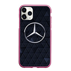 Чехол iPhone 11 Pro матовый MERCEDES BENZ 3D Geometry 3Д, цвет: 3D-малиновый