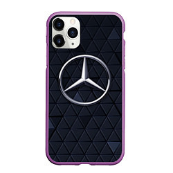 Чехол iPhone 11 Pro матовый MERCEDES BENZ 3D Geometry 3Д, цвет: 3D-фиолетовый