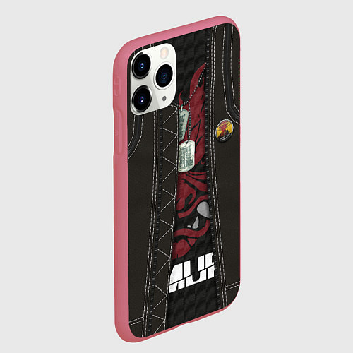 Чехол iPhone 11 Pro матовый Куртка Cyberpunk 2077 / 3D-Малиновый – фото 2