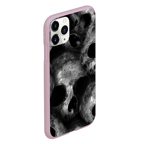 Чехол iPhone 11 Pro матовый Груда черепов / 3D-Розовый – фото 2