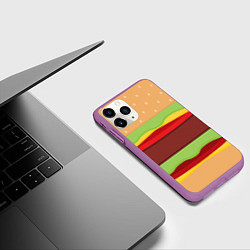 Чехол iPhone 11 Pro матовый Бутерброд, цвет: 3D-фиолетовый — фото 2