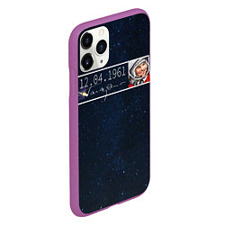 Чехол iPhone 11 Pro матовый Гагарин автограф, цвет: 3D-фиолетовый — фото 2