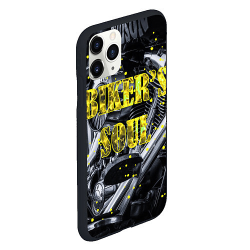 Чехол iPhone 11 Pro матовый Bikers Soul Душа байкера / 3D-Черный – фото 2