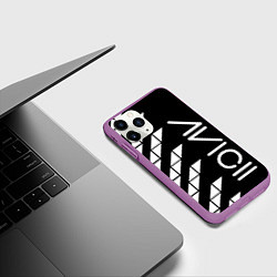 Чехол iPhone 11 Pro матовый AVICII ГЕОМЕТРИЯ, цвет: 3D-фиолетовый — фото 2