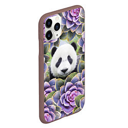 Чехол iPhone 11 Pro матовый Панда среди цветов, цвет: 3D-коричневый — фото 2